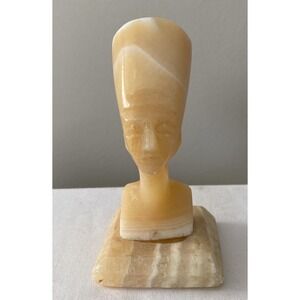 Vintage Onyx or Marble Queen Nefertiti Bust Egyptian Queen 4.5 inches